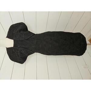 Vintage Marie St. Claire Size 12 black embroidered floral dress and jacket